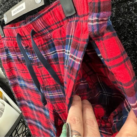 Gap Flannel PJ Joggers Cotton Red Plaid Medium Lounge pants - Picture 5 of 13
